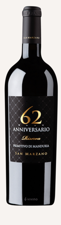San Marzano 62 Anniversario Riserva Primitivo de Manduria Italy 2018 750