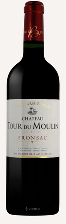Chateau Tour du Moulin Red Wine Les Terres Rouges Fronsac Libournais France 2017 750