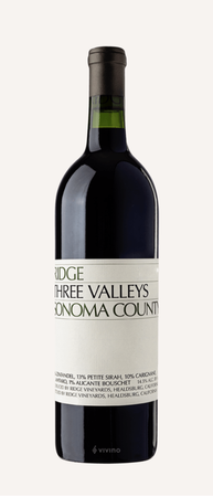 Ridge Vineyards Three Valleys Red Wine Sonoma County 2022 750
