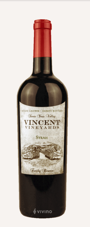 Vincent Vineyards Estate Reserve Syrah Los Olivos District 2020 750